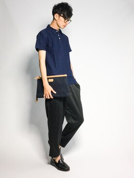 「RAGEBLUE（レイジブルー）のアイテム（クラッチバッグ）」を使った、RENさん（メンズ・176cm）の夏コーディネート