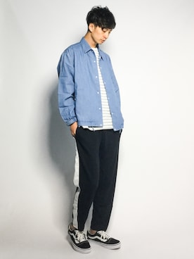 「JUNRED（ジュンレッド）のアイテム（デニムジャケット）」を使った、RENさん（メンズ・176cm）の夏コーディネート