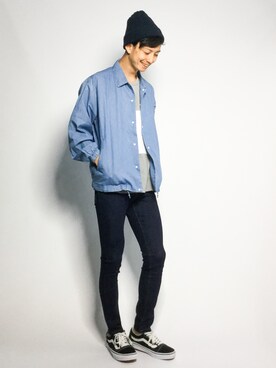 「JUNRED（ジュンレッド）のアイテム（デニムジャケット）」を使った、RENさん（メンズ・176cm）の夏コーディネート