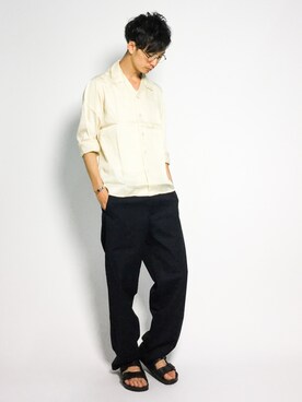 「URBAN RESEARCH DOORS MENS（アーバンリサーチ ドアーズ メンズ）のDOORS Wide Easy Trouser（その他パンツ）」を使った、RENさん（メンズ・176cm）の夏コーディネート