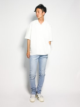 「MONKEY TIME（モンキータイム）のアイテム（デニムパンツ）」を使った、RENさん（メンズ・176cm）の夏コーディネート