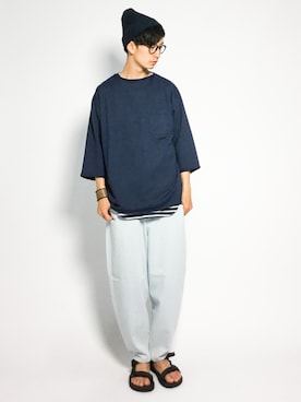 「JUNRED（ジュンレッド）のアイテム（タンクトップ）」を使った、RENさん（メンズ・176cm）の夏コーディネート