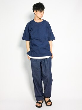 「JUNRED（ジュンレッド）のアイテム（タンクトップ）」を使った、RENさん（メンズ・176cm）の夏コーディネート