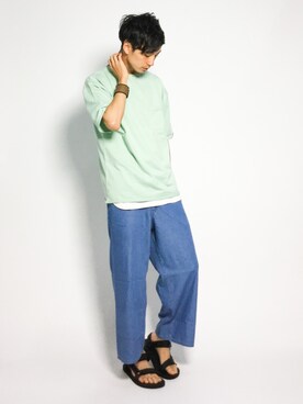 「JUNRED（ジュンレッド）のアイテム（タンクトップ）」を使った、RENさん（メンズ・176cm）の夏コーディネート