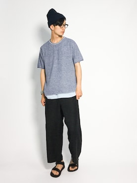 「JUNRED（ジュンレッド）のアイテム（タンクトップ）」を使った、RENさん（メンズ・176cm）の夏コーディネート