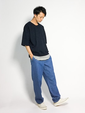「JUNRED（ジュンレッド）のアイテム（タンクトップ）」を使った、RENさん（メンズ・176cm）の夏コーディネート