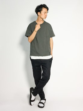 「JUNRED（ジュンレッド）のアイテム（タンクトップ）」を使った、RENさん（メンズ・176cm）の夏コーディネート