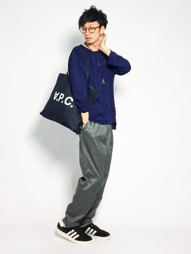 「A.P.C.（アーペーセー）のアイテム（バッグ）」を使った、RENさん（メンズ・176cm）の秋コーディネート