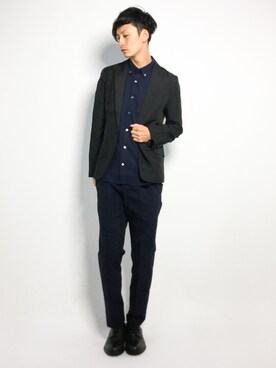 「THE CASUAL（カジュアル）のアイテム（テーラードジャケット）」を使った、RENさん（メンズ・176cm）の秋コーディネート