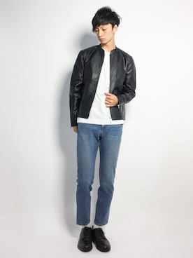 「URBAN RESEARCH Sonny Label（アーバンリサーチサニーレーベル）のアイテム（ライダースジャケット）」を使った、RENさん（メンズ・176cm）の秋コーディネート