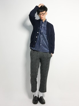 「URBAN RESEARCH ROSSO MEN（アーバンリサーチロッソメン）のアイテム（カーディガン/ボレロ）」を使った、RENさん（メンズ・176cm）の秋コーディネート