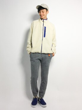 Web限定リバーシブル ボアフリースジャケットを使ったショップスタッフのメンズ人気ファッションコーディネート Wear