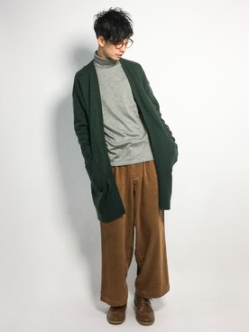 Web限定 コーデュロイワイドパンツを使った171cm 180cmのメンズ人気ファッションコーディネート Wear