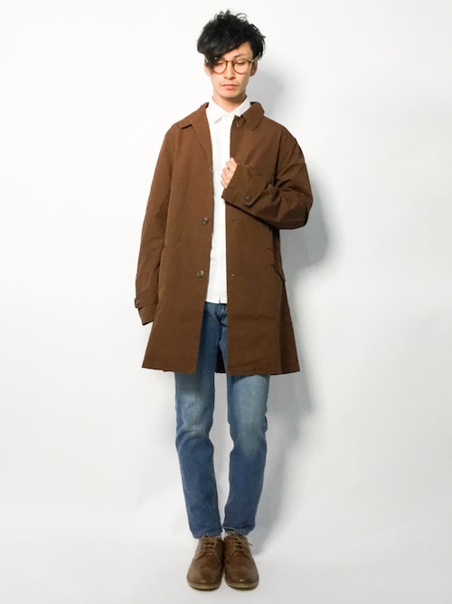 mens looks with brown bal collar coat