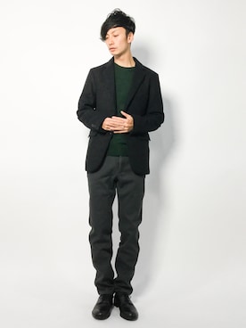 「jiggys shop（ジギーズショップ）のアイテム（テーラードジャケット）」を使った、RENさん（メンズ・176cm）の秋コーディネート