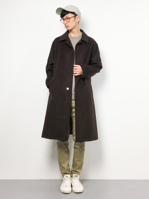 mens looks with brown bal collar coat