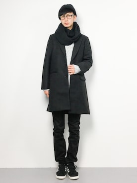 「アイテム（チェスターコート）」を使った、RENさん（メンズ・176cm・20代）の秋コーディネート