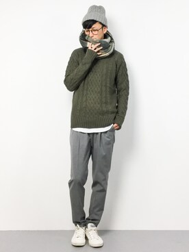 「jiggys shop（ジギーズショップ）のアイテム（トップス）」を使った、RENさん（メンズ・176cm・20代）の冬コーディネート