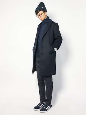 「アイテム（チェスターコート）」を使った、RENさん（メンズ・176cm・20代）の冬コーディネート