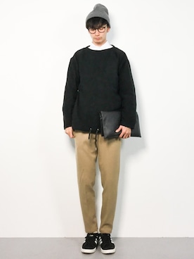 「A.P.C.（アーペーセー）のアイテム（ニットキャップ/ビーニー）」を使った、RENさん（メンズ・176cm）の冬コーディネート
