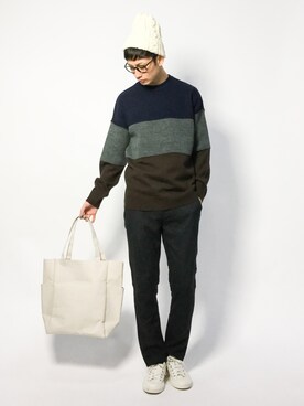 「FREAK'S STORE（フリークスストア）のアイテム（帽子）」を使った、RENさん（メンズ・176cm）の冬コーディネート