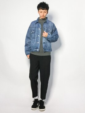 「URBAN RESEARCH（アーバンリサーチ）のC/A片畦モックネック（ニット/セーター）」を使った、RENさん（メンズ・176cm）の冬コーディネート