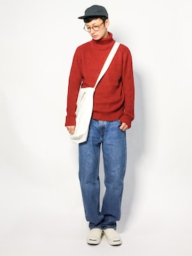 「L.H.P（エルエイチピー）のアイテム（ニット/セーター）」を使った、RENさん（メンズ・176cm）の冬コーディネート