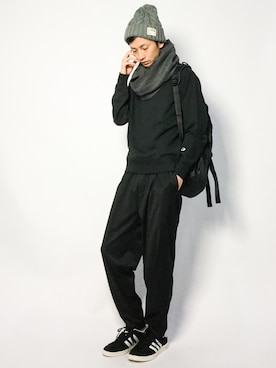 「ZIP FIVE（ジップファイブ）のアイテム（帽子）」を使った、RENさん（メンズ・176cm）の冬コーディネート