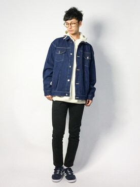 「unrelaxing（アンリラクシング）のアイテム（ジャケット/アウター）」を使った、RENさん（メンズ・176cm）の春コーディネート