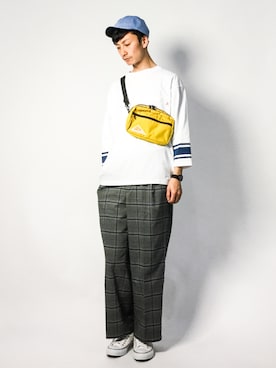 「green label relaxing（グリーンレーベルリラクシング）のアイテム（帽子）」を使った、RENさん（メンズ・176cm）の春コーディネート