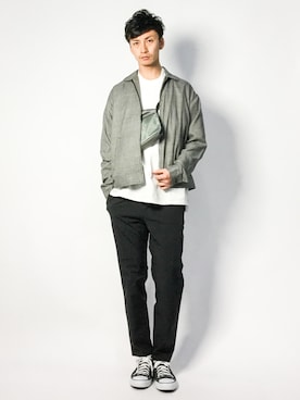「NUMERALS（ヌメラルズ）のアイテム（Tシャツ/カットソー）」を使った、RENさん（メンズ・176cm）の春コーディネート