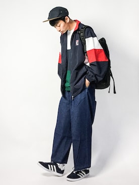 「FILA（フィラ）のアイテム（ブルゾン）」を使った、RENさん（メンズ・176cm）の春コーディネート