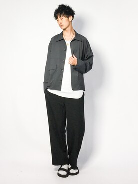 「ロング丈」｜「アイテム（ブルゾン）」を使った、RENさん（メンズ・176cm）の春コーディネート