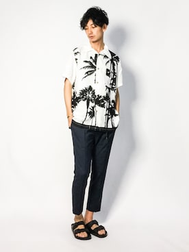 「jiggys shop（ジギーズショップ）のアイテム（トップス）」を使った、RENさん（メンズ・176cm・20代）の夏コーディネート