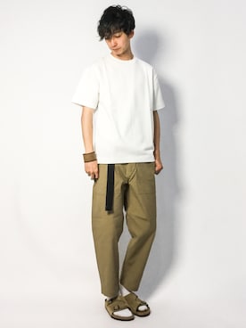 「BEN DAVIS（ベンデイビス）のアイテム（パンツ）」を使った、RENさん（メンズ・176cm）の夏コーディネート