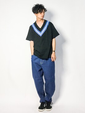 「NEONSIGN（ネオンサイン）のアイテム（トップス）」を使った、RENさん（メンズ・176cm）の夏コーディネート