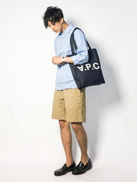 「A.P.C.（アーペーセー）のアイテム（バッグ）」を使った、RENさん（メンズ・176cm）の夏コーディネート