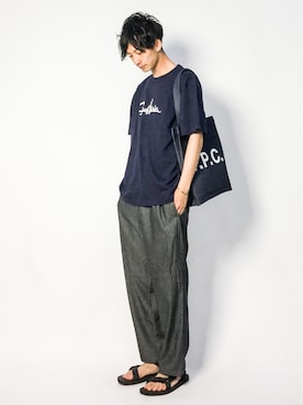 「A.P.C.（アーペーセー）のアイテム（バッグ）」を使った、RENさん（メンズ・176cm）の夏コーディネート