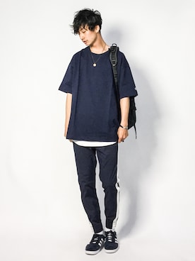 「MONKEY TIME（モンキータイム）のアイテム（その他パンツ）」を使った、RENさん（メンズ・176cm）の夏コーディネート