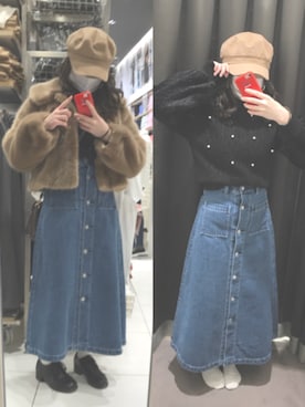 「dazzlin（ダズリン）のアイテム（その他アウター）」を使った、はるさん（レディース・156cm）の冬コーディネート