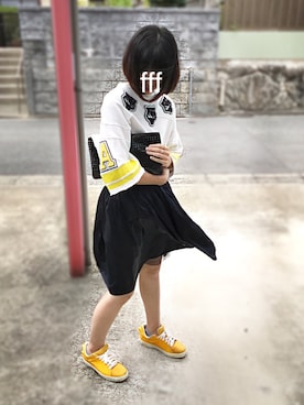 「Onitsuka Tiger × ANDREA POMPILIO（オニツカタイガーアンドレアポンピリオ）のアイテム（トップス）」を使った、fffさん（レディース・163cm）の秋コーディネート