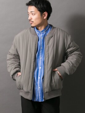 「中綿」｜「アイテム（ブルゾン）」を使った、Yudai  Yorozuさん（メンズ・164cm）の冬コーディネート