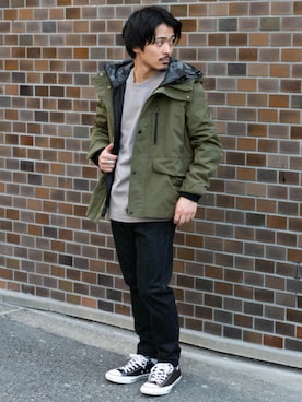 「ITEMS URBANRESEARCH（アイテムズ アーバンリサーチ）のアイテム（マウンテンパーカー）」を使った、Yudai  Yorozuさん（メンズ・164cm）の冬コーディネート