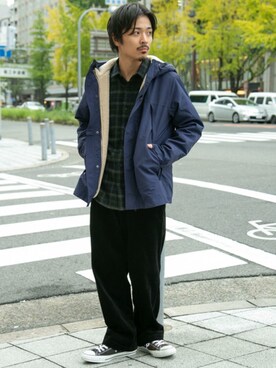 「ITEMS URBANRESEARCH（アイテムズ アーバンリサーチ）のアイテム（マウンテンパーカー）」を使った、Yudai  Yorozuさん（メンズ・164cm）の冬コーディネート