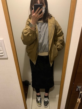 「アイテム（ブルゾン）」を使った、ぶきこさん（レディース・165cm・30代）の春コーディネート