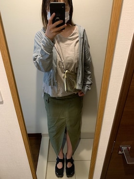 「Heather（ヘザー）のアイテム（パーカー）」を使った、ぶきこさん（レディース・165cm）の春コーディネート