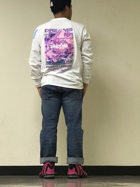 「RIPNDIP（リップンディップ）のアイテム（帽子）」を使った、chikwa126さん（メンズ・171cm）の秋コーディネート