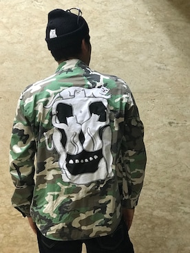 「RIPNDIP（リップンディップ）のアイテム（帽子）」を使った、chikwa126さん（メンズ・171cm）の秋コーディネート