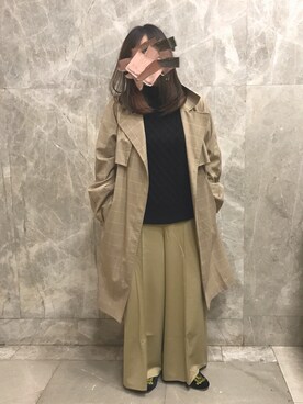 「ADAM ET ROPE'（アダムエロペ）のアイテム（トレンチコート）」を使った、YUKI●さん（レディース・154cm）の冬コーディネート