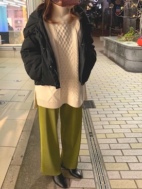 「Simplicite（サンプリシテ）のアイテム（ダウンジャケット/コート）」を使った、YUKI●さん（レディース・154cm）の冬コーディネート